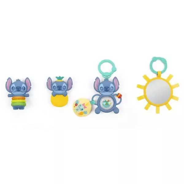 DISNEY BABY - STITCH - Coffret Cadeau Naissance? noel- 4 jouets bébé , Hochet, Anneau de dentition, Jouets multisensoriels