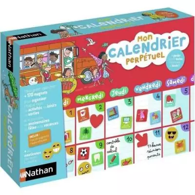 Planning magnétique Nathan pour enfants - Calendrier perpétuel