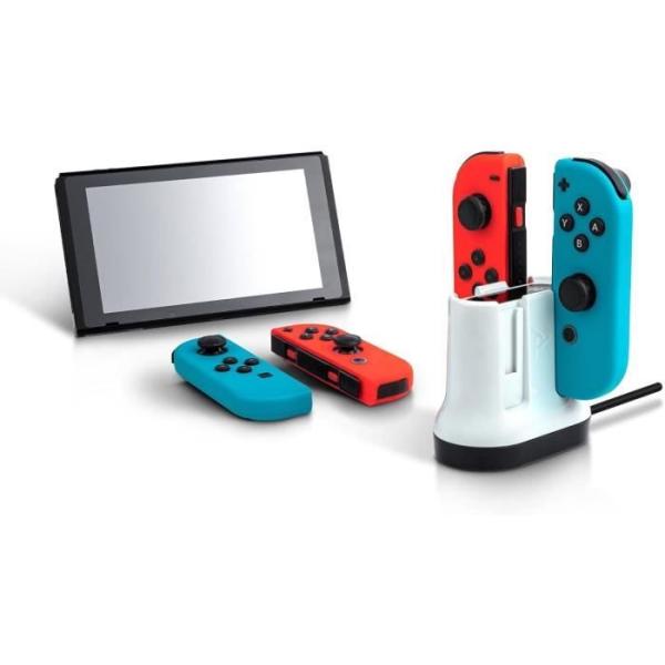 Chargeur - PDP - Pour 2 paires de manettes Joy-Con Nintendo Switch - Blanc