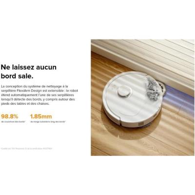 Aspirateur Robot Laveur avec Station Multifonction - Roborock QRevo Plus Blanc - Puissance 7000 Pa - Serpillere extensible