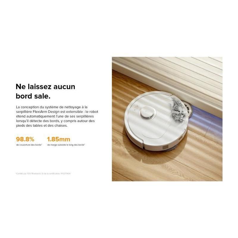 Aspirateur Robot Laveur avec Station Multifonction - Roborock QRevo Plus Blanc - Puissance 7000 Pa - Serpillere extensible
