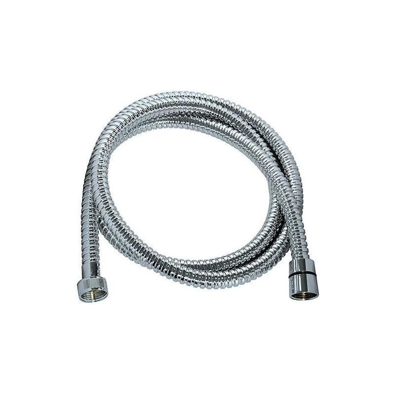 Flexible de douche - ROUSSEAU - Raccord universel - Format compact - Écrous métal - Longueur 1m50 - Inox chromé simple agrafa