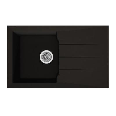 Evier - Résine BMC - Noir - A encastrer - STRADOUR - Alineo 1C - 81 x 50 cm