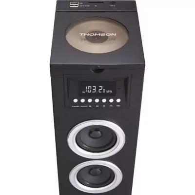 Enceinte colonne Thomson DS120CD 60W: Lecteur CD, Bluetooth, USB - Noire