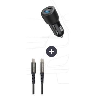Pack chargeur voiture 60 W + câble C vers C 65 W - THOMSON