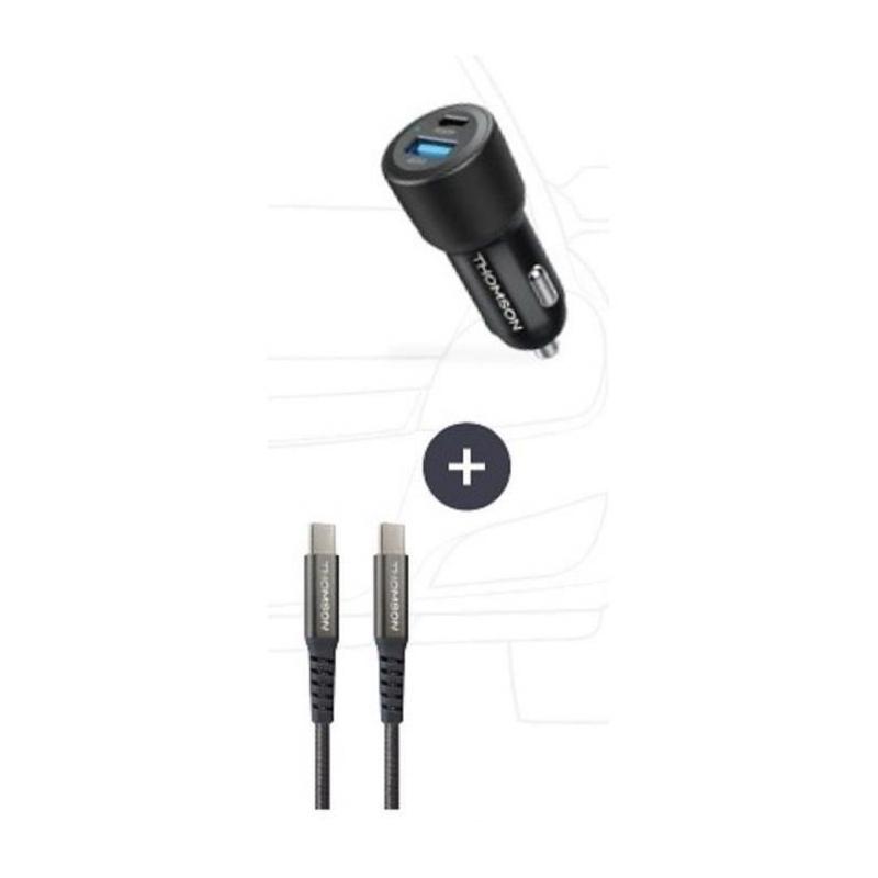 Pack chargeur voiture 60 W + câble C vers C 65 W - THOMSON
