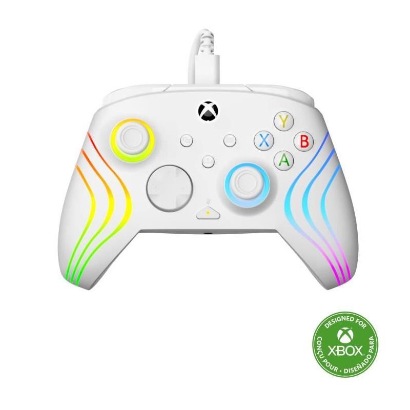 Manette de jeu - Xbox Series X|S, Xbox One et PC - Afterglow Wave - RGB - Filaire - Blanc- TURTLE BEACH
