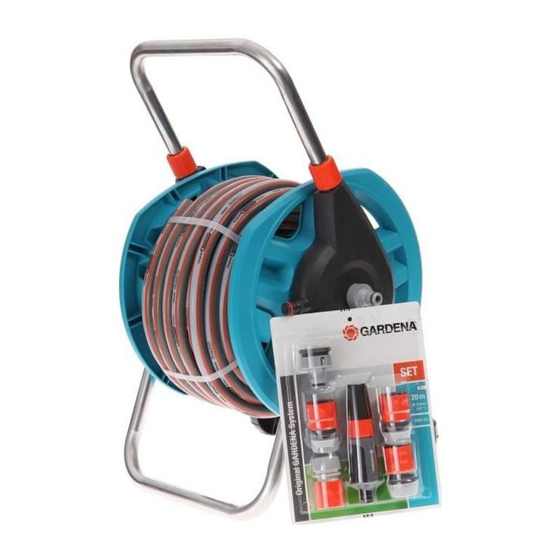 Dévidoir portable GARDENA 20m - Kit complet tuyau d'arrosage