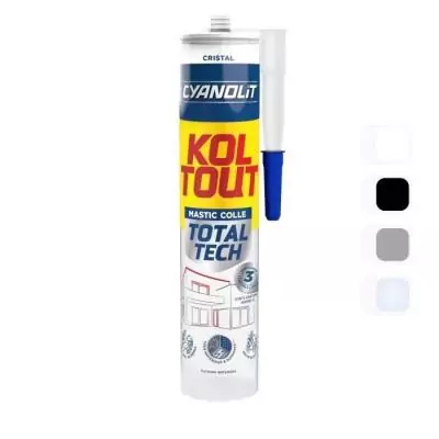 Colle de fixation et d'étanchéité - CYANOLIT - Total tech - Cristal - Cartouche 290 ml - Transparent - Multi-matériaux et fl