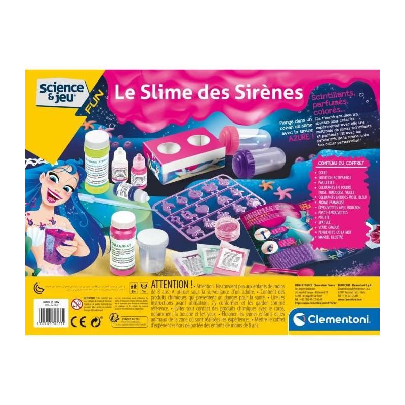 Clementoni - Science & Jeu - Kit scientifique pour fabriquer du slime sirene - A partir de 8 ans