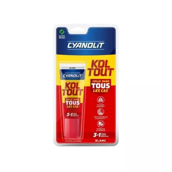 Colle de fixation et d'étanchéité - CYANOLIT - Blanc - Blister 50ml - Pratique pour petites réparations - Polyvalente et ré