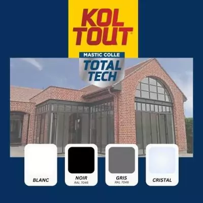 Colle de fixation et d'étanchéité Total tech - Gris - 290 ml - Résistant et flexible