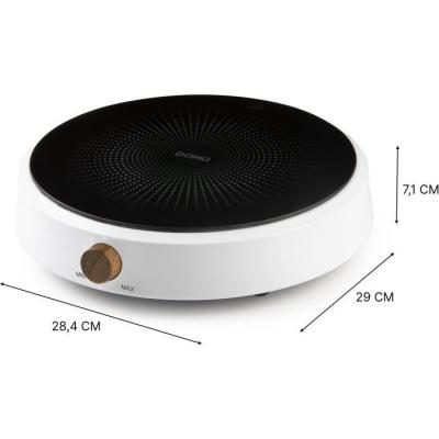 Plaque a induction - DOMO - DO30112IP - 2000 W - 1 foyer - Design rond blanc