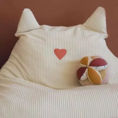 Pouf DOMIVA Honey Moon Velours côtelé Doux et moelleux - Oreilles de félin Pouf DOMIVA Honey Moon Velours côtelé Doux et moelleux - Oreilles de félin