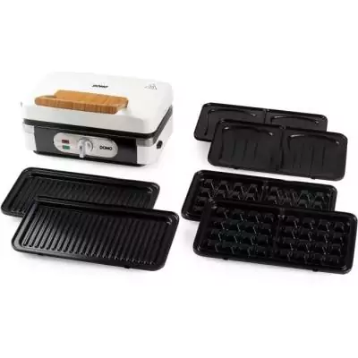Appareil 3-en-1 DOMO DO9277C - Croque-gaufre-gril - 1100 W - Blanc