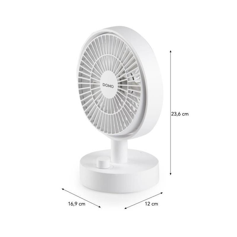 Ventilateur de table DOMO - Rechargeable USB - Puissant et Portable