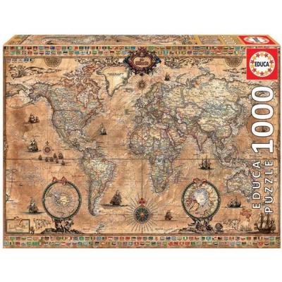 Puzzle - EDUCA - Mappe monde - 1000 pieces - Adulte - Voyage et cartes