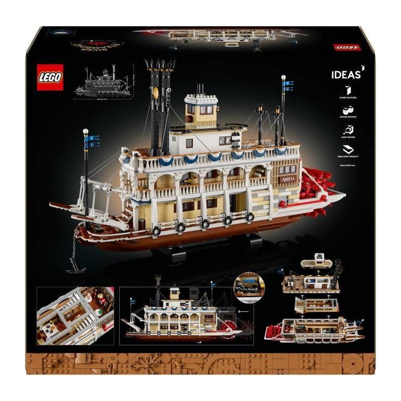 LEGO Ideas 21356 Exclu Cdiscount: Le Bateau à Vapeur du Mississippi - Set de Construction Adulte