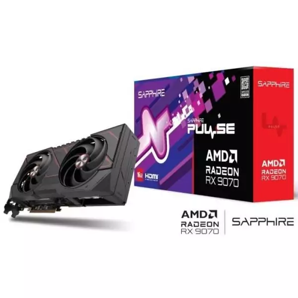 SAPPHIRE - Carte graphique - PULSE AMD RADEON™ RX 9070 GAMING - 16 GB - Dual HDMI / Dual DP