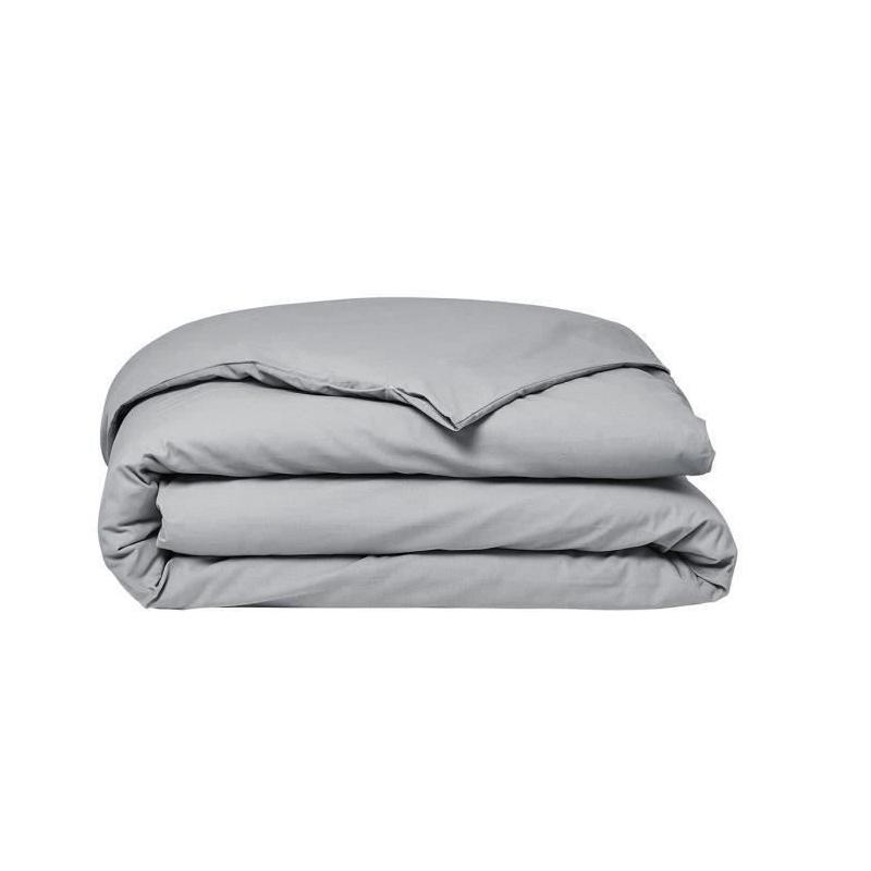 Housse de couette Essential - 240x260 cm - 100% Coton uni - Acier