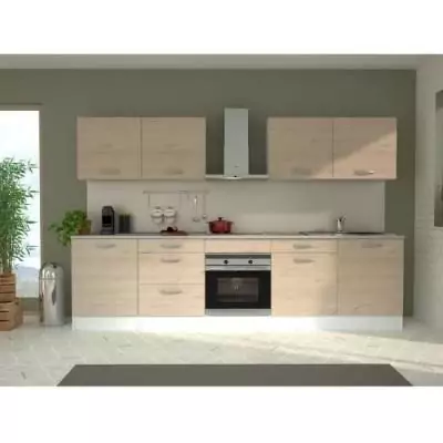 Cuisine complète OSLO - 300 cm chêne - Avec plan de travail