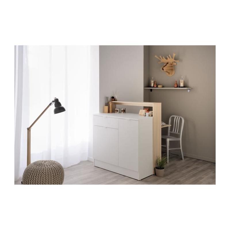 KEY - Meuble multifonctions pour cuisine et bar - Chene/Blanc - PARISOT