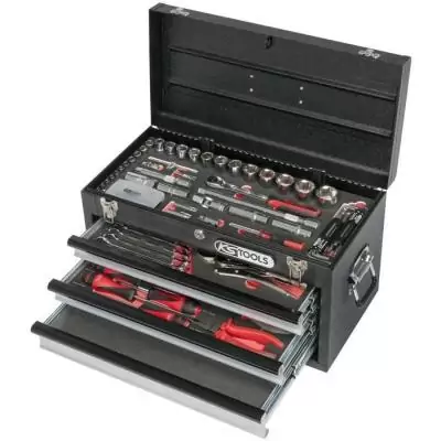 Coffre a outils ULTIMATE équipé - 3 tiroirs et plateau - 114 pcs , KS Tools , 922.0100