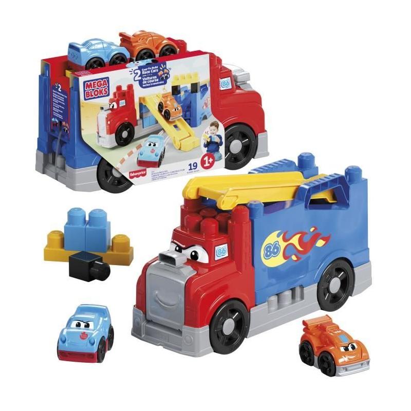 MEGA BLOKS - Camion Course et Construction - Coffret avec 19 pieces - MEGA Bloks - JFR29