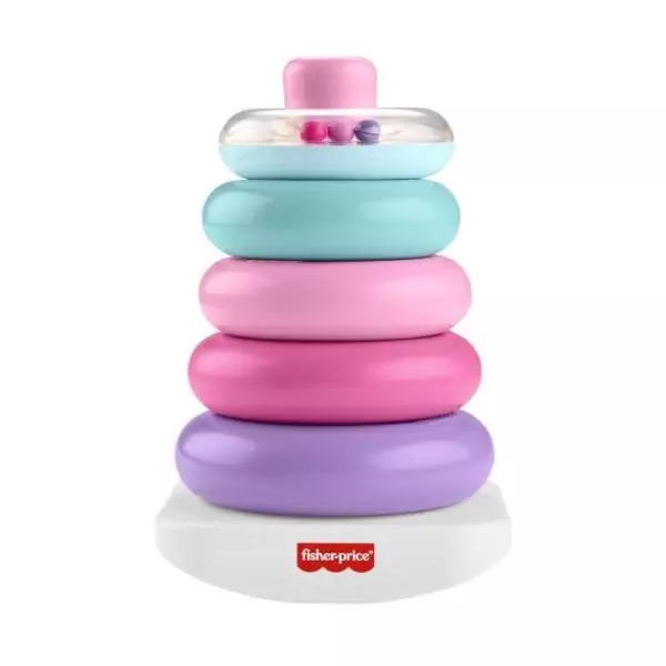 Fisher-Price - Pyramide Arc-en-ciel - Jouet d'éveil a empiler pour bébés - Fisher-Price - JGP94