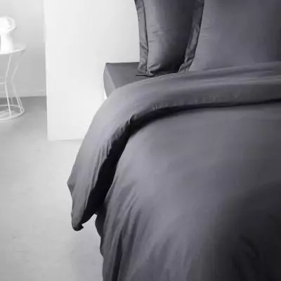 Parure de lit TODAY Essential - 240x260cm - 100% Coton - Couleur Fusain