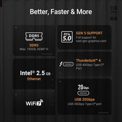 Carte mere - ASUS TUF GAMING Z890-PLUS WIFI - DDR5 - WiFi intégré - ATX