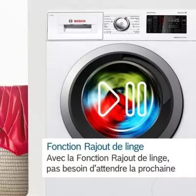 Lave-linge BOSCH WGG244Z3FR SER6: Induction 9kg, Vapeur Blanc