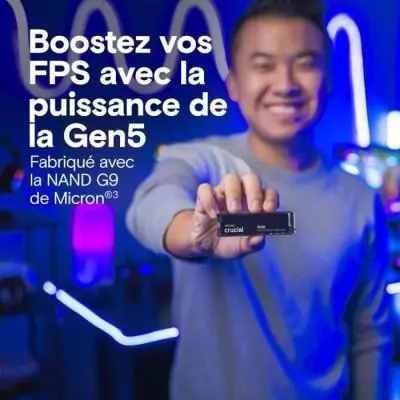 SSD Crucial P510 1 To - Vitesse lecture jusqu'à 11000 Mo/s SSD Crucial P510 1 To - Vitesse lecture jusqu'à 11000 Mo/s