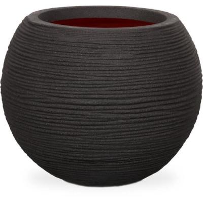 Pot de fleurs rond haut de gamme - Noir - 40x32 cm