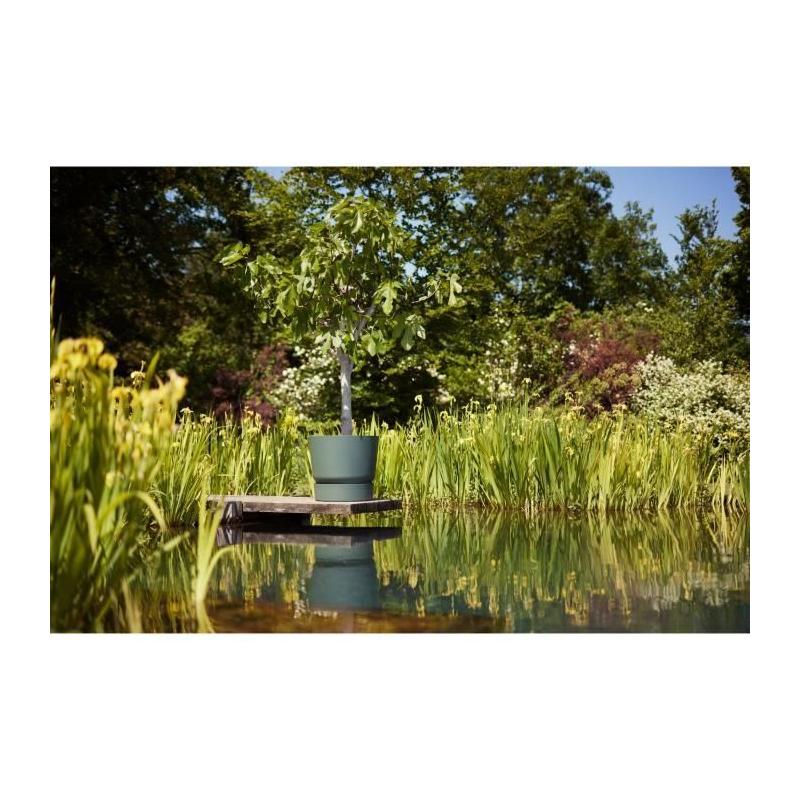 Pot de fleurs rond Greenville - Ø 55 x H 50 cm - Extérieur - Vert