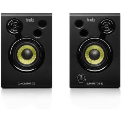 HERCULES DJMONITOR 32 - Enceintes de monitoring actives - 2 x 15W RMS - Woofer de 3 - Effet Stéréo - Noir