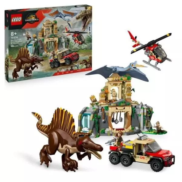 LEGO Jurassic World 76976 Mission Aérienne avec le Spinosaure et le Quetzalcoatlus - Jeu