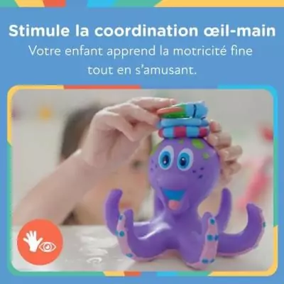 Jouet de bain interactif violet - NUBY pieuvre flottante Jouet de bain interactif violet - NUBY pieuvre flottante