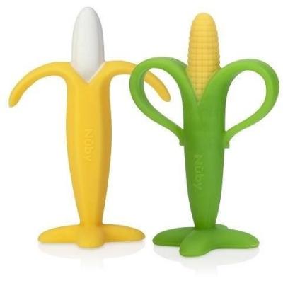 Lot de 2 anneaux de dentition NUBY - Banane et Mais - Silicone - Dès 3 mois