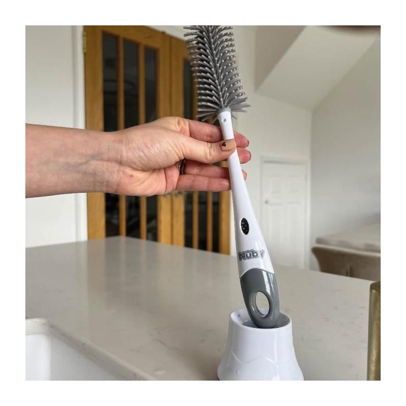 Brosse de Nettoyage - NUBY - Pour Biberon et Tétine 2 en 1 avec Support Hygiénique