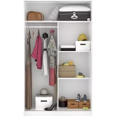 Armoire de chambre blanche 2 portes coulissantes - Style et fonctionnalité Armoire de chambre blanche 2 portes coulissantes - Style et fonctionnalité