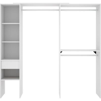 Dressing modulable angle ou linéaire - Décor Blanc mat - 98,1 x 41,8 x 187 cm