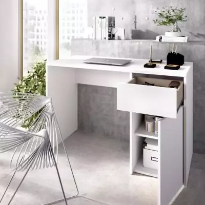 Bureau BALI Blanc - Style et rangement optimisé