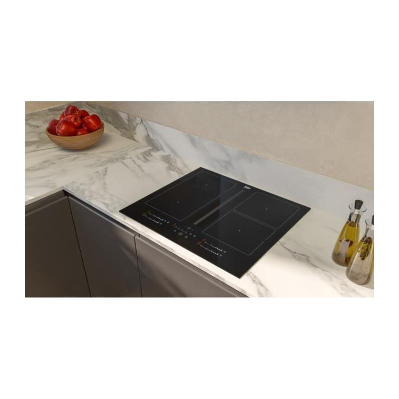 Beko Table de cuisson induction aspirante 60cm 4 feux 7400w - HIXI64700UF1