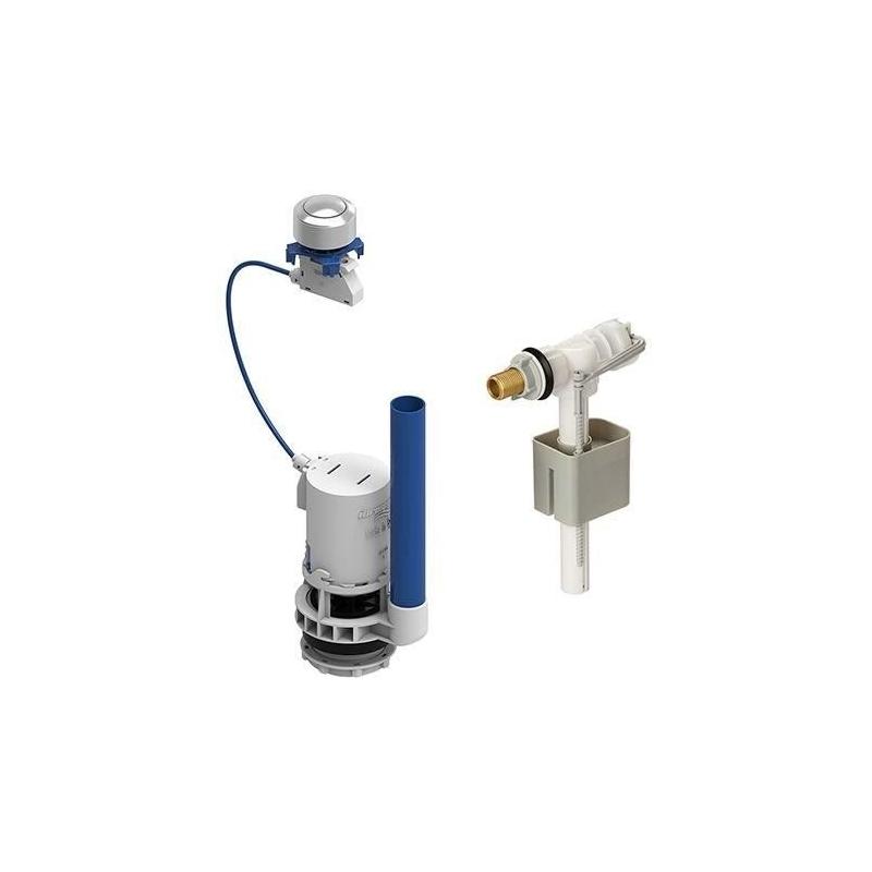 Kit mécanismeet robinet flotteur pour réservoir WC - ROUSSEAU - Embout laiton - Hauteur réglable de 190 a 490 mm