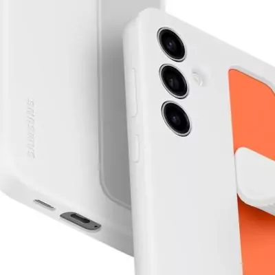 Coque blanche avec lanière et support pour Galaxy S25+
