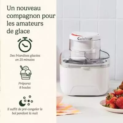 Sorbetière CUISINART ICEM10E - Préparation rapide 25min