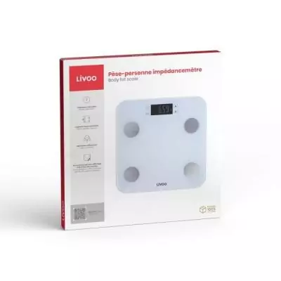 Balance impédancemètre LIVOO - Suivi complet - Blanc Balance impédancemètre LIVOO - Suivi complet - Blanc