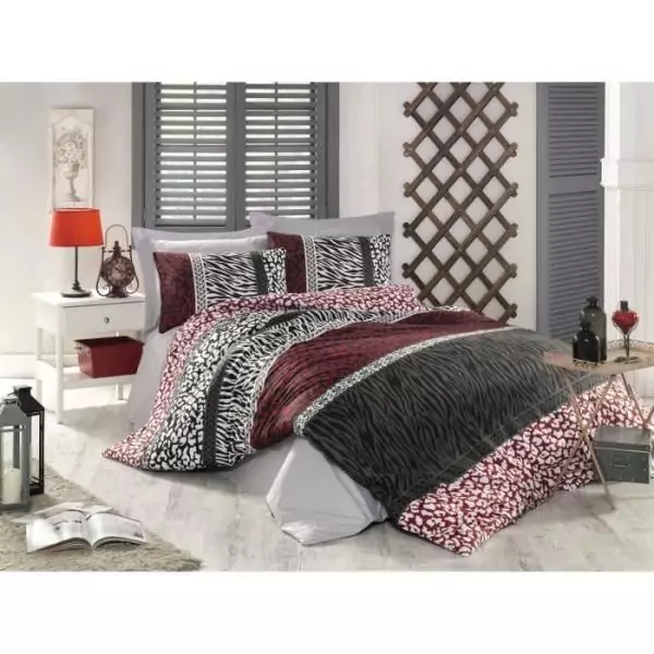 Parure de lit - 1 housse de couette 220 x 240 cm + 2 taies d'oreiller 60 x 60 cm - 100% coton renforcé - Rouge
