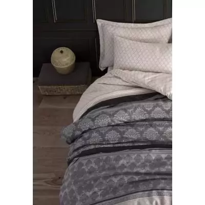 Parure de lit 220x240 Gris - 65% coton - 35% polyester Parure de lit 220x240 Gris - 65% coton - 35% polyester